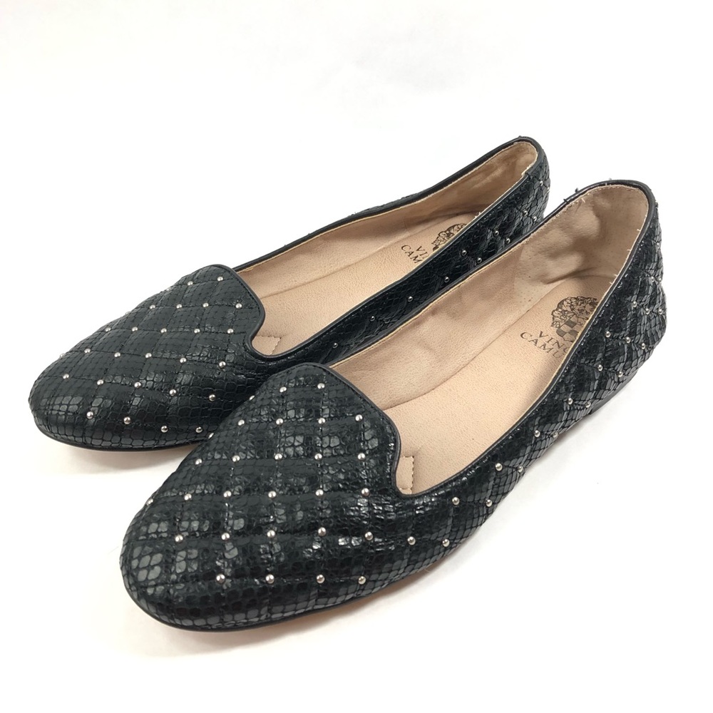 Vince Camuto Lilliana Quilted Studded Leather Flat